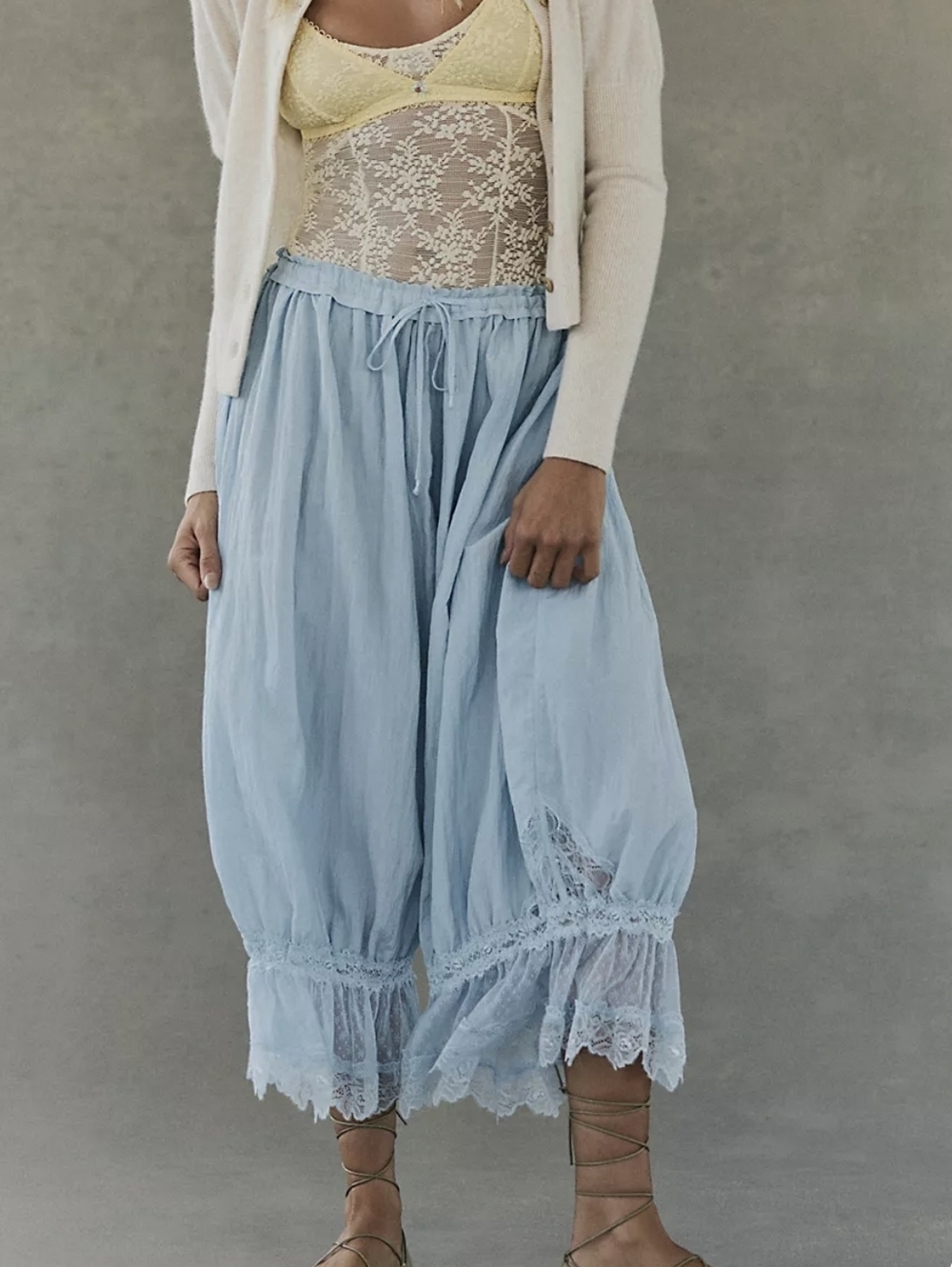NWT Forever Young Bloomer Pants Skyride Blue Baby Lace Ruffle S